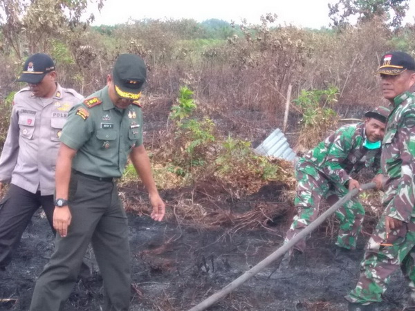 Dandim 0313/KPR Turun Pemadaman Titik Api di Rimbo Panjang